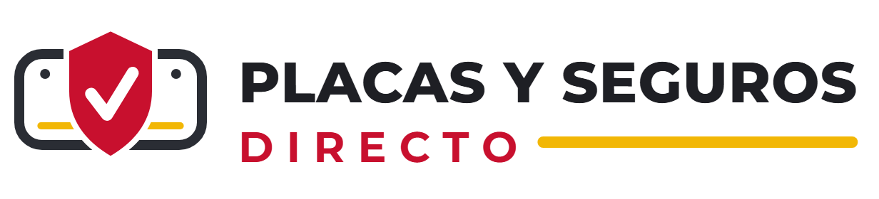 Logo de Placas y Seguros Directo: placa temporal con escudo y visto bueno