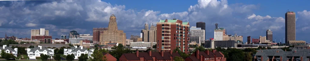 Panorama del centro de Buffalo, en el oeste del estado de Nueva York